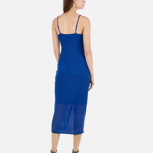 Express Big Button Ribbed Midi Tank Dress - Picture 2 of 5